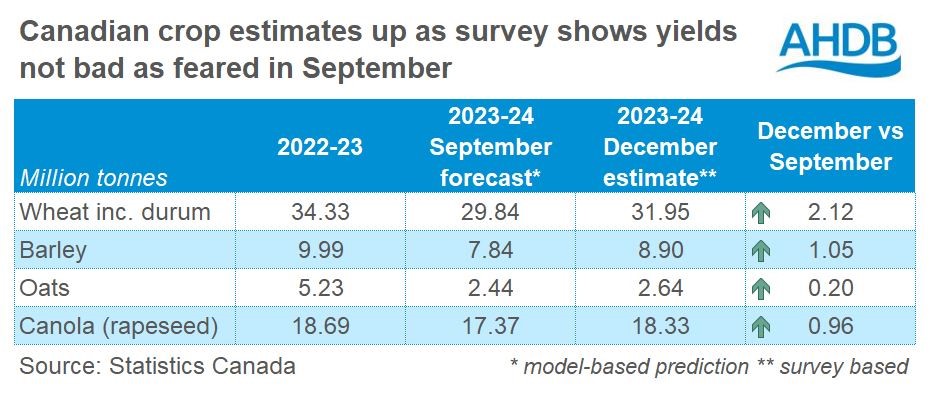 Canadian and Australian crops increased: Grain market daily | AHDB