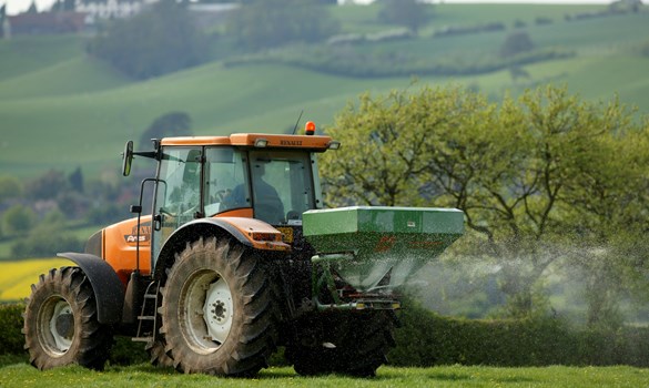 a tractor on a field