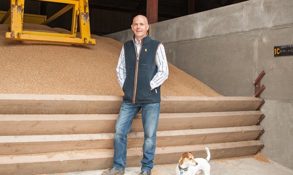 Roger Wilson, Malmesbury Monitor Farm host, with dog Tetley