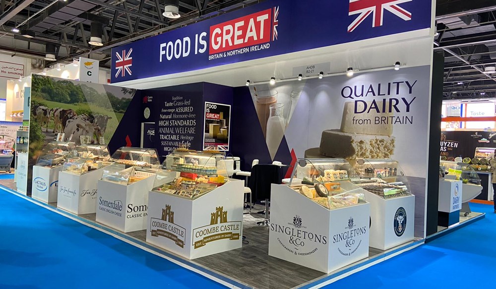 Tradestand at Gulfood promoting Uk cheese