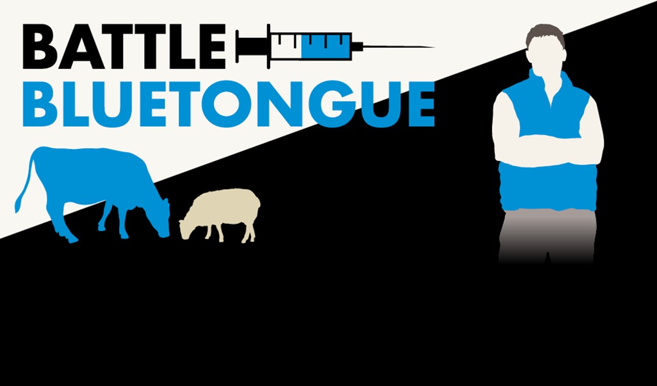 Battle Bluetongue graphic in black and blue.