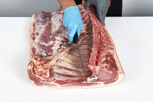 Belly – bone-in, rind on Meat Cut Spec Step 4